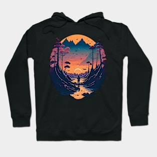 Copy of majestic vibrant color magnificent sunset beach Hoodie